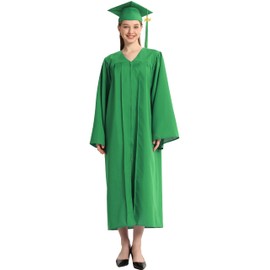 Grad HAGO Unisex Graduation Cap and Gown Tassel Set with 2024 and 2025 for High School and Bachelor, Emerald Green, 57