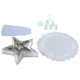 Fox Run Festivitrees Cookie Cutter and Icing Bake Set, 18-Piece
