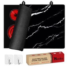 Nardea Glass Top Stove Cover Protector, Ceramic Cooktop Mat Protector, Heat Resistant Oven Top Cover for Electric Stovetop, Dishwasher Safe, Nature Rubber