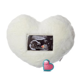 My Baby's Heartbeat Bear Recordable Stuffed Animals 20 sec Heart Voice Recorder for Ultrasounds and Sweet Messages Playback, Perfect Gender Reveal for Moms to Be, Ivory