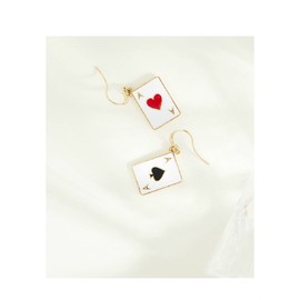Poker Earrings, Poker Card Earrings for Women, Playing Card Earrings, Poker Jewellery, Heart Spade Playing Card Drop Earrings, Hip Hop Ace Poker Earrings for Girls, No