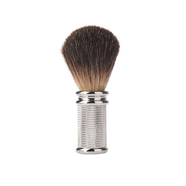 CSB Hand Made Pure Black Badger Hair Shave Brush with Chrome Metal Handle