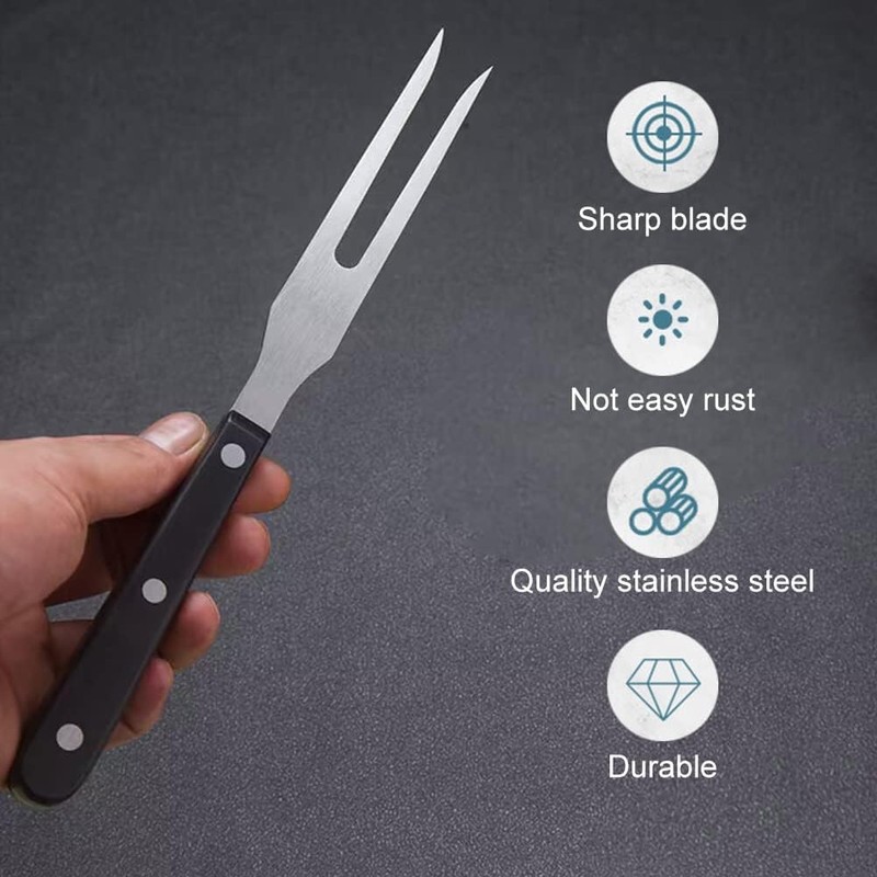 LATRAT 1 Piece Meat Serving Fork, Grill Fork, Stainless Steel