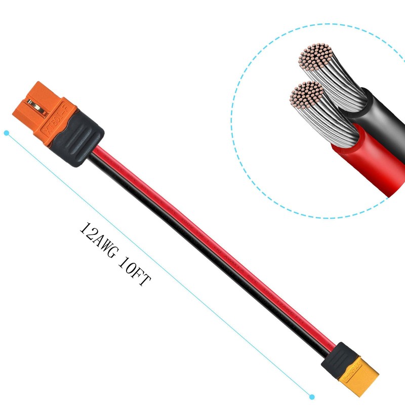 ZkeeShop XT60 Male to XT60 Cable 12AWG Extension Cable Compatible