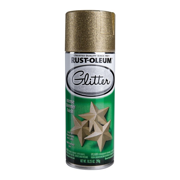 Rust-Oleum 267689 Specialty Glitter Spray, 10.25 Ounce (Pack of 1), Gold, 128 Fl Oz