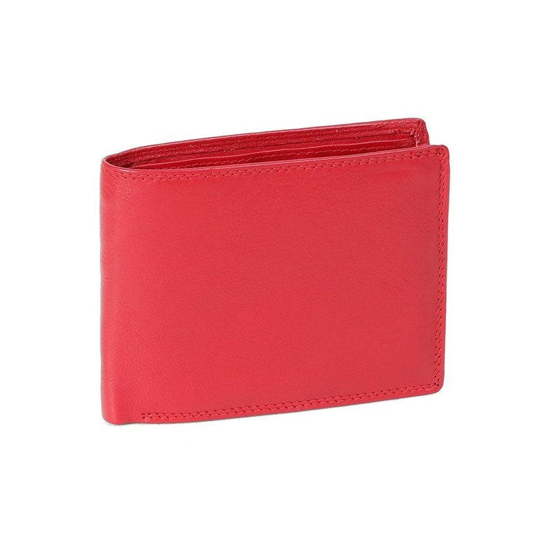 Men's and Women's wallet horizontal format LEAS, Genuine Leather, cherry