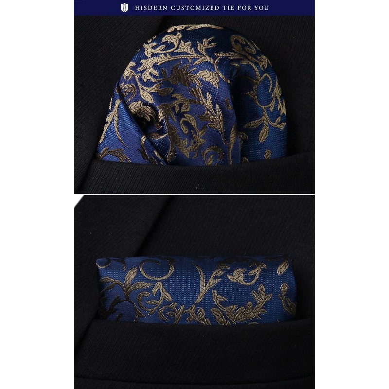 Hisdern TP-01S Men’s Paisley Pattern Necktie and Square Set, Business,