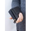 Wallet with side zip pocket LEAS, Genuine Leather, black -
