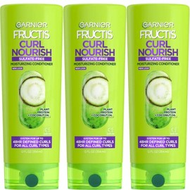 Garnier Fructis Curl Nourish Sulfate Free Moisturizing Conditioner, 12 Fl Oz, 3 Count (Packaging May Vary)