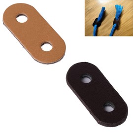 DraCra 12 Pack Cord Locks Two Hole PU Leather Toggle Stoppers Drawstring End Adjuster Fastener for Draw String Cord Casual Jacket Hoodie Garments Pants Sweatpants Coats Waist Open Outwear Backpack