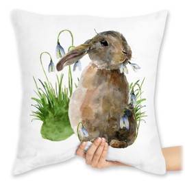 Cushion 40 x 40 cm Decorative Cushion – Easter Cushion – Easter Bunny – 40 x 40 cm – White – Easter Gifts Easter Bunny Easter Item Easter Motif, Easter Surprises, Easter Little Things – SuKi217