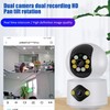 Security Camera Dual Lens HD Night Vision 2 Way Intercom