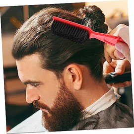 Genérico Cepillo Cara Hombre Cera Delineador Barba Recortador Bigote Kit Cuidado Pelo Roto Limpiar Abdominales Rojo