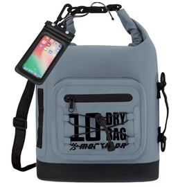 MORXPLOR Bolsa Seca Impermeable, Mochila Enrollable de 5L/10L/20L/30L con Funda Impermeable para teléfono, Ideal para natación y Kayak (Gris Oscuro, 1