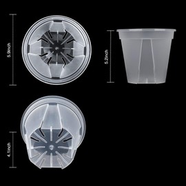 Wensmy 10Pcs Clear Orchid Pots with Holes Planter Nursery Pots Planter Nursery Pots Clear Plastic Gallon Root Control Flower Pots for Vegetable Flower Fruit Nursery Garden