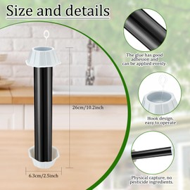 Qualirey Fly Traps for Indoor Outdoor Hanging Fruit Fly Stick Trap Sticky Mosquito for Home Insect 10 x 2.5 Inches(Black,12 Pcs)