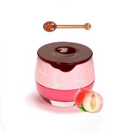 Clouds Propolis Peach Lip Balm – Moisturizing Lip Sleeping Mask for Dry Lips, Hydrating & Exfoliating Lip Treatment with Natural Bee Extract & Peach Essence, Honey Pot Design