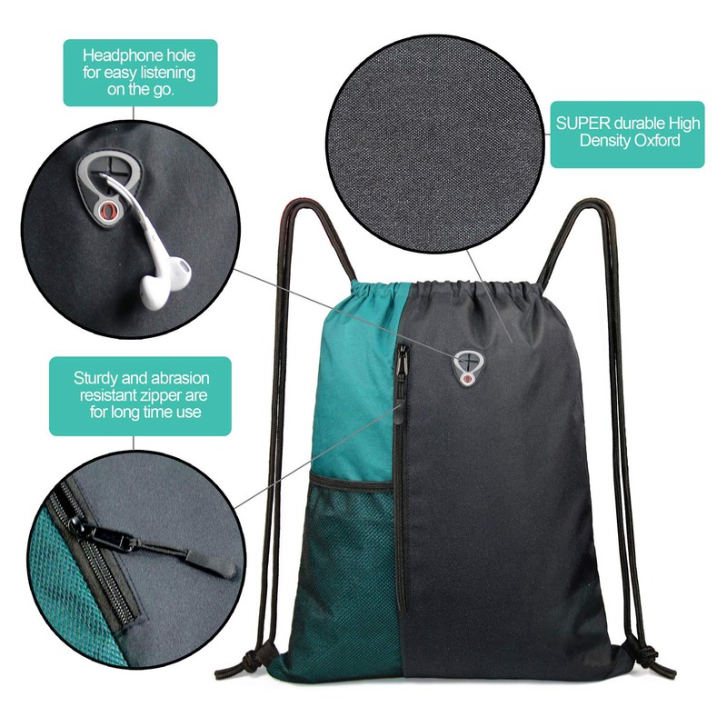 BeeGreen Maroon Sports Backpack - Heavy-Duty Drawstring Bag with Ventilated