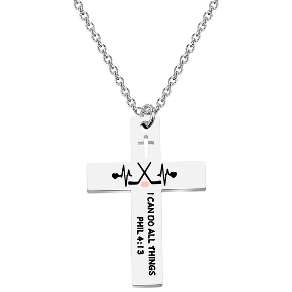 BEKECH Sports Athletes Necklace Christian Faith I Can Do All