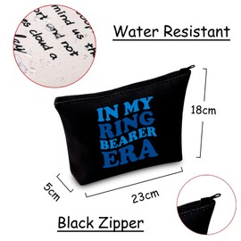 JXGZSO Funny Ring Bearer Gift In My Ring Bearer Era Cosmetic Bag Wedding Secuirty Gift Ring Security Makeup Bag, In My Ring Bearer Era Black, Fashion
