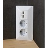 ChiliTec ChiliTec Steckdosenblock Ecksteckdose 2-Fach Schutzkontaktsteckdose 2X USB-A 3,1A Wei?