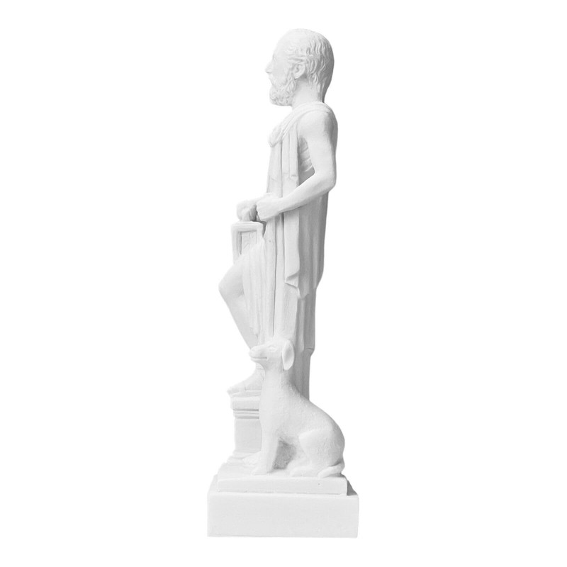 Diogenes The Cynic Ancient Greek Philosopher Statue Sculpture Figure White