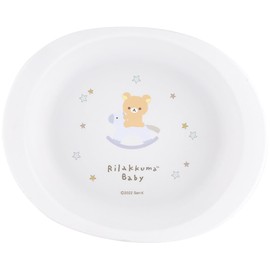 Skater XP25AG-A Baby Dish, Small Plate, For Kids, About 5 Months and Up, Antibacterial, Plastic, 9.8 fl oz (290 ml), Rilakkuma Baby