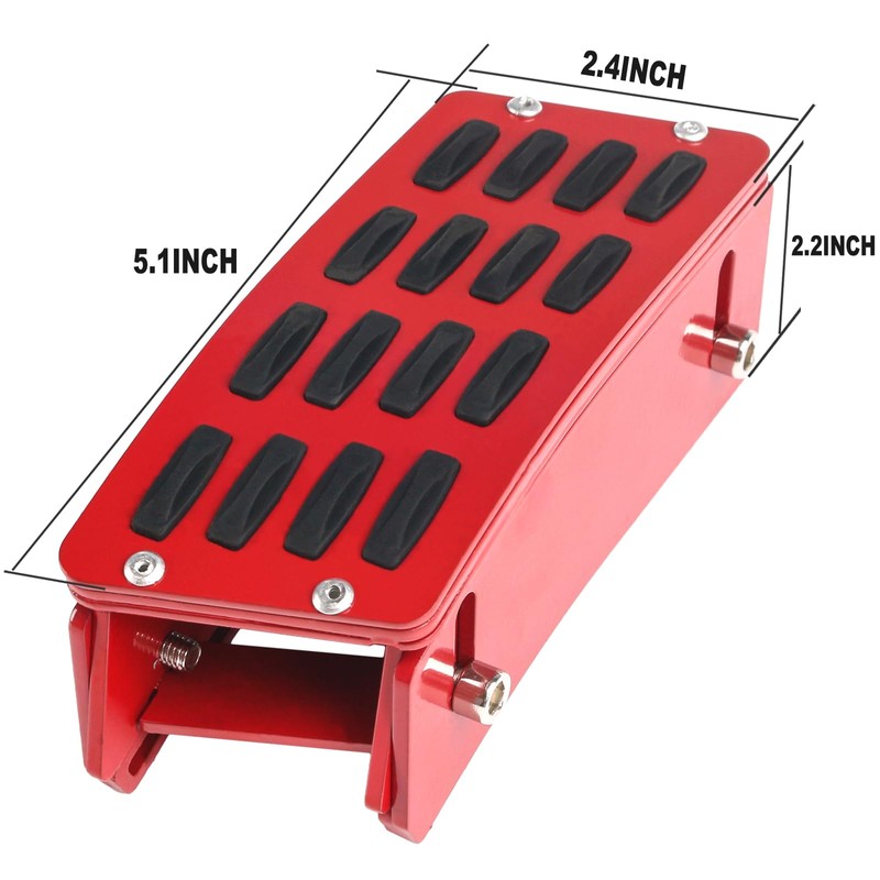 PKEDUO Red Gas Pedal Extender Cover Anti-Slip Adjustable Foot Pedal