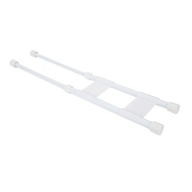 Camco 17" Double RV Refrigerator Bar -Holds Food and Drinks in Place During Travel - Prevents Messy Spills - Spring Loaded and Extends Between 10" and 17" - White (44093)