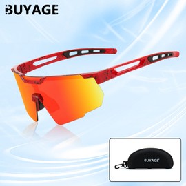 BUYAGE Sports Cycling Sunglasses for Men Women, Baseball Sunglasses Youth Large Frame 80s Softball Running Visor Glasses