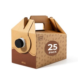 Fit Meal Prep 25 Pack 48 oz Disposable Coffee Dispensers with Handle, Insulated to Go Storage Containers, Portable Coffee Box Cold Hot Drink Dispenser Bulk for Party, Catering, Office, Take Out