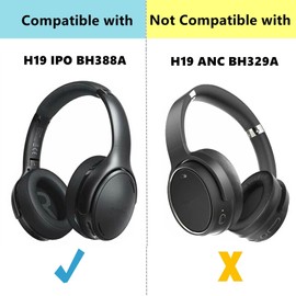 TaiZiChangQin Ear Pads Replacement Compatible with Mpow H19 IPO Bluetooth 5.0 Active Noise Cancelling Headphones (Upgrade Fabric Black)