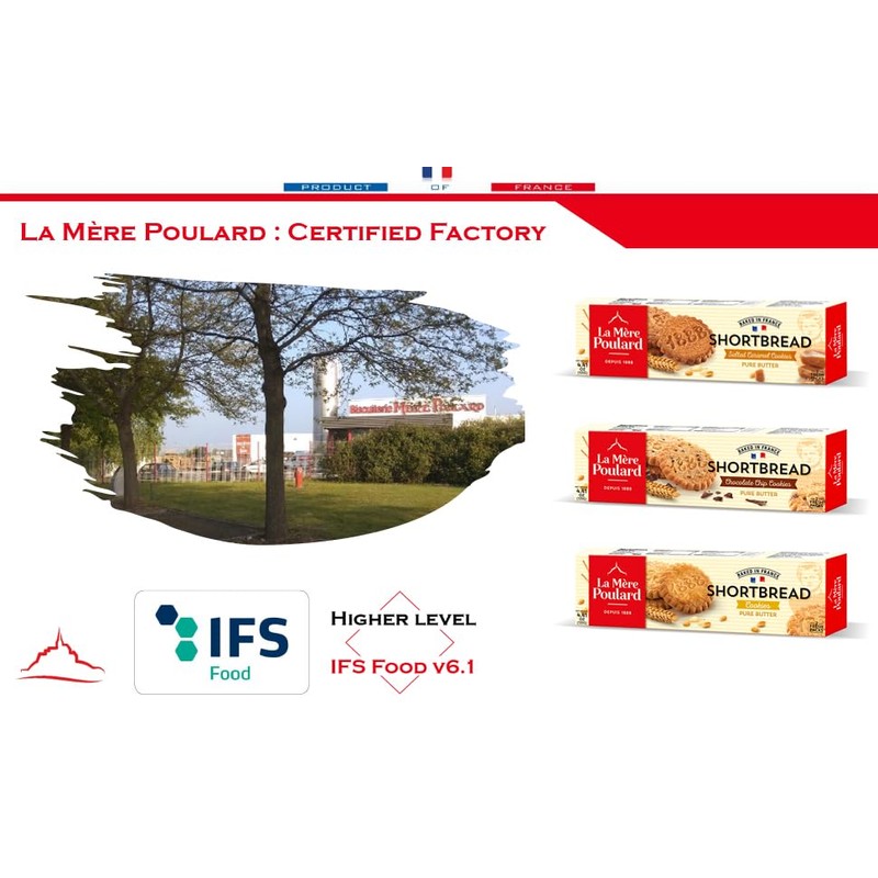 La Mere Poulard SHORTBREAD CHOCOLATE CHIP COOKIES 4.41 OZ (125