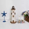 Eview Wood Lighthouse Decor with Light Decorative Beach Lighthouse Rustic