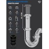 EDELER® Universal Siphon for Washbasin, Stainless Steel, Height Adjustable, Sink