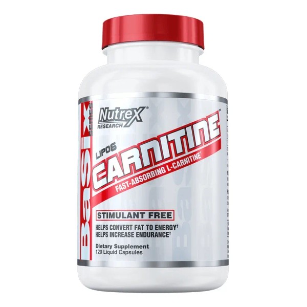 Frasco Carnitina Nutrex Research Lipo 6 120 Cápsulas 60 Srvs