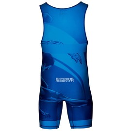 Extreme Hobby Children's Wrestling Jersey, Leotard Singlet Vest, Kids' Bodysuit, Breathable Material, Ringer Jersey, Blue, 140, 169