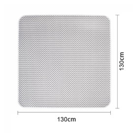 Focenat High Chair Floor Mat Baby Splash Guard Mat Floor Washable Floor Mat Non-Slip with 4 Suction Cups Splash Mat Baby Toddler for High Chair, Picnic, Park Visits, 130 x 130 cm