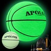 Apoloiz Glow in The Dark Basketball, Light Up Basketball Green Basketball Ball, Size 7 Basketball, Indoor & Outdoor for Night Play，Gift for Teenagers, Men, Women (with Pump)