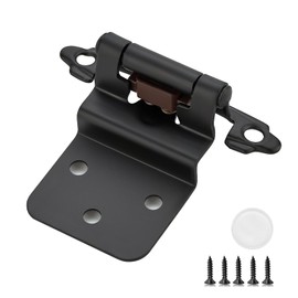 20 Pack (10 Pairs) 3/8 Inch Insert Kitchen Cabinet Hinges, Matte Black Self Closing Hinges for Kitchen Cabinet Doors, Semi-Concealed Cupboard Hardware, Face Mount Hardware, Black