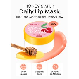 A'PIEU Honey & Milk Daily Lip Mask (Berry) - Nourishing Overnight Lip Mask | Hydrating Lip Moisturizer with Honey, Propolis & Royal Jelly for Soft, Plush Lips | Perfect for On-the-Go Use