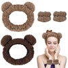LINSHDA Bear Face Wash Headband & Wristband Set - Cute