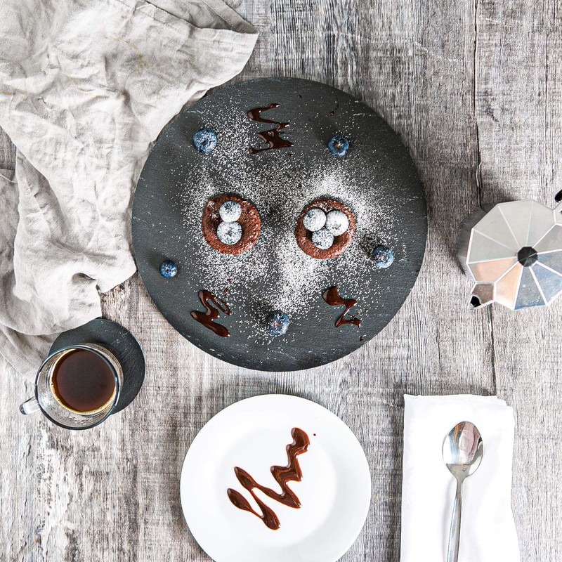 Argon Tableware Round Slate Coasters - 10cm - 6 Piece