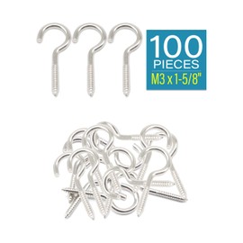 100 Pcs 1-5/8" Stainless Steel 304 Eye Hooks – Heavy Duty Self-Tapping Eye Bolts for Wood, Cable & Wire Securing | IMSCREWS