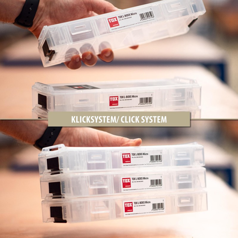 TOX, Transparent, assortment case, micro, stackable and clickable with L-Boxx