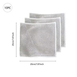 Half Forest Pack of 10 Multi-Purpose Wire Dish Cloths Cleaning Cloth Wire Wet and Dry Use Double Layer Scratch-Resistant for Cleaning Dishes, Cutlery, Sinks, Cookers and Kitchens