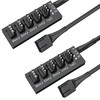 2 Pieces PWM Fan Hub, PC 5-Way Splitter Hub Adapter