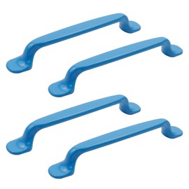 Oedema 4 Pack 5 Inch(128mm) Hole Centers Cabinet Pulls Aluminum Alloy Kitchen Cabinet Handles Blue Kitchen Drawer Pulls for Cupboard, Kitchen Hardware, Length 6.37 Inch,(HNG1333)