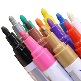 Plumon Rotulador Marcador Arte Llanta Letra Moto Carro Bicicleta 12 piezas Tuning Pintura Colores Neumático (Surtido Multicolor)