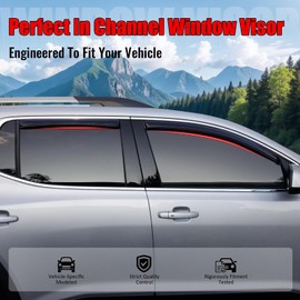 IKON MOTORSPORTS in Channel Window Visors Compatible with 2017-2023 GMC Acadia, Slim Style Acrylic Smoke Rain Guards, Side Window Wind Deflectors 4PCS